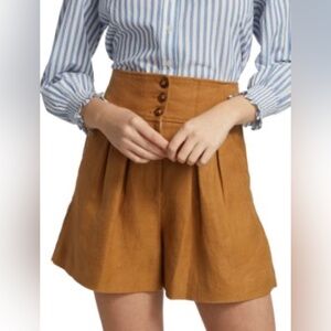 Veronica Beard “Alicia” Linen Shorts Tan/camel – Size 8